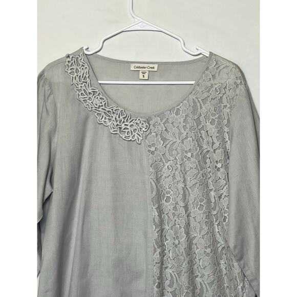 Coldwater Creek Women’s XL Gray Linen Blend 3/4 Sleeve Pullover Tunic Top Casual - Picture 7 of 7